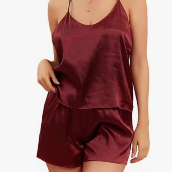 Other - Womens Sexy Pajamas for Women, Two-piece Sleepwear Satin Silk Pajamas Cami Tops